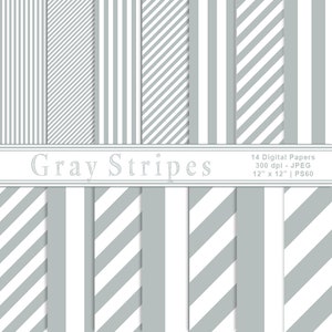Papiers numériques à rayures grises et blanches, Papier à rayures, Arrière-plans numériques, Papier imprimable, Papier de scrapbooking, Usage commercial, Article PS60