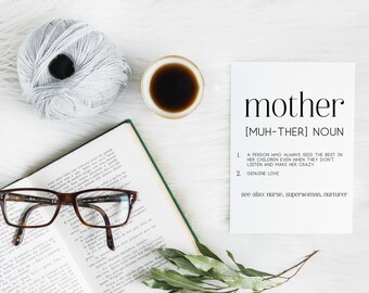 Mother Definition Art, Mother's Day Gift, Mother's Day Printable, Digital Mother's Day Gift, Mom Art, Mother Definition Print