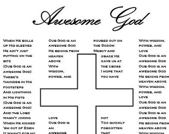 Our God is an Awesome God vinyl wall graphic art Home or