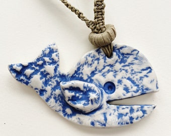 Ceramic Whale Handmade Necklace