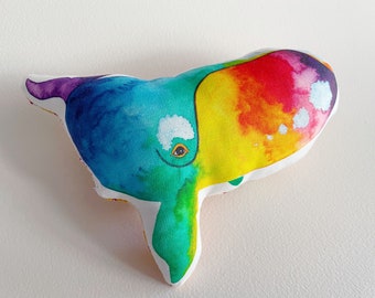 Rainbow Right Whale Softie Plush Pillow Toy