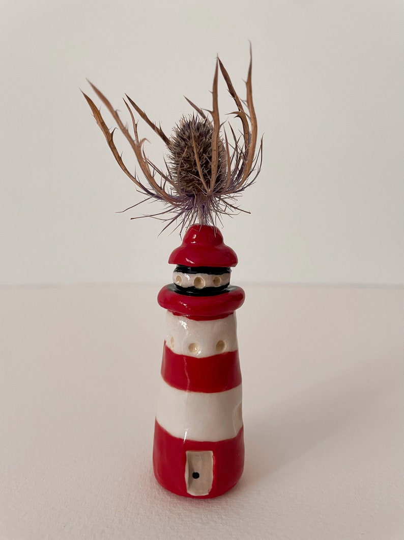 Ceramic Lighthouse Flower Bud Holder. image 2