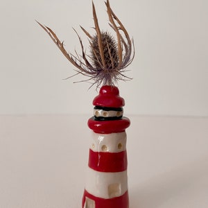 Ceramic Lighthouse Flower Bud Holder. image 3