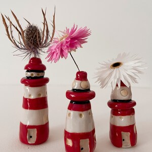 Ceramic Lighthouse Flower Bud Holder. image 4