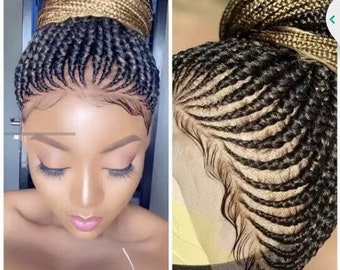 Trenzas africanas nigerianas listas para usar pelucas GHANA Tejen trenzas de peluca de pelo largo