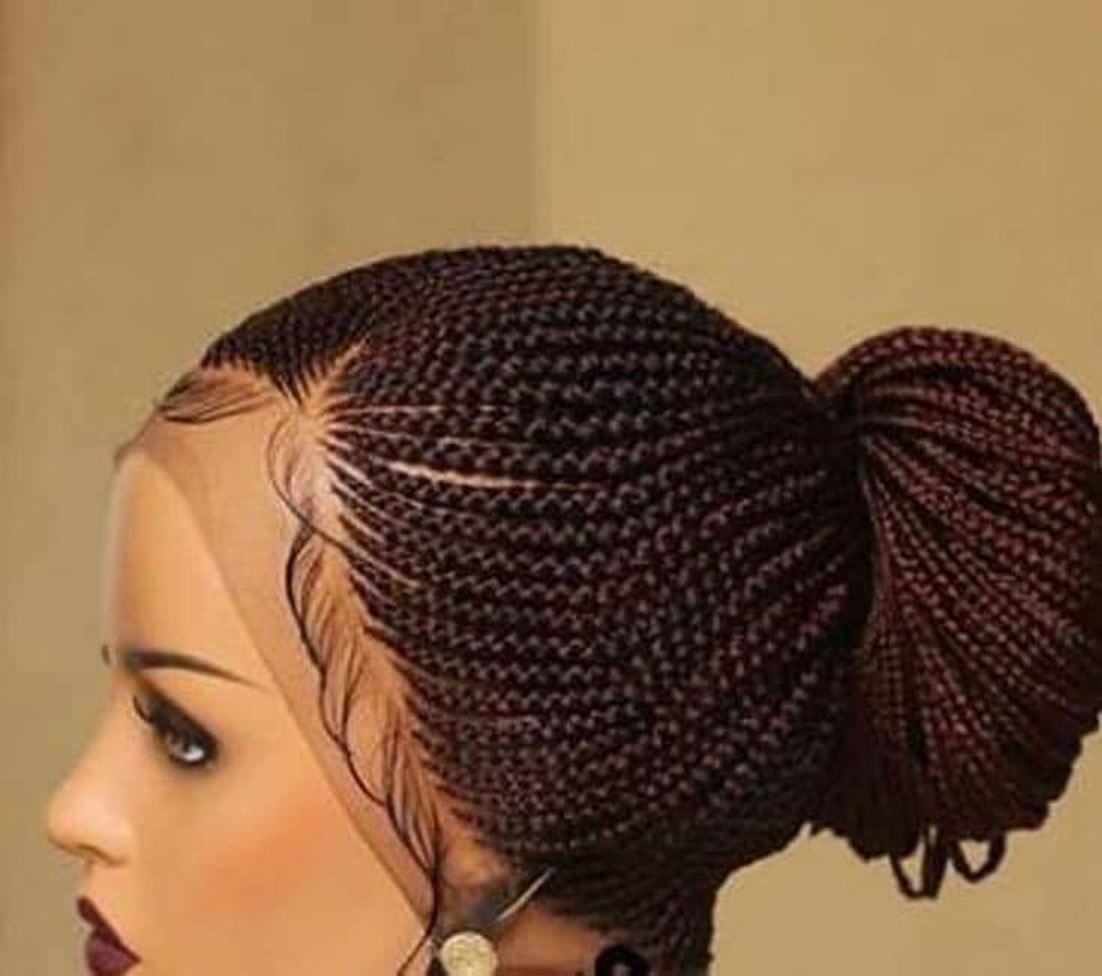 Ghana Weave Cap Lace Wig Full Lace Wig Braided Wig Cornrow in Etsy