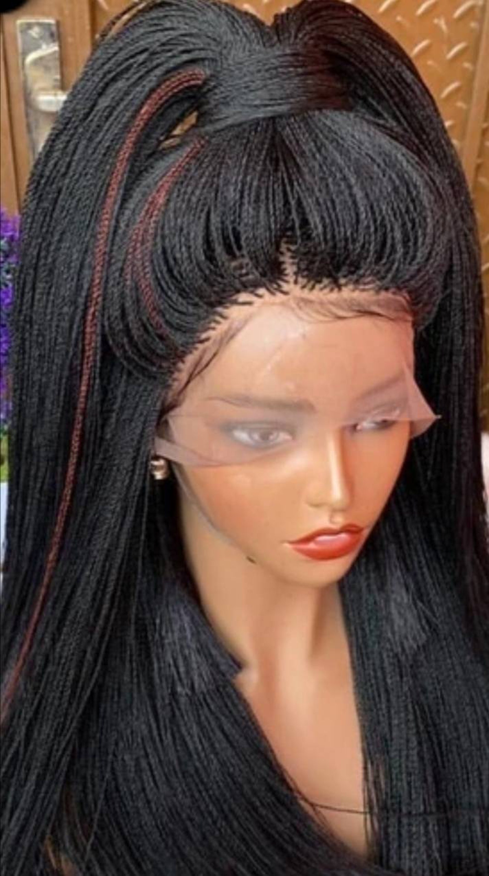 Nigerian Handmade African Lace Wig Cap Ready to Wear Long Etsy