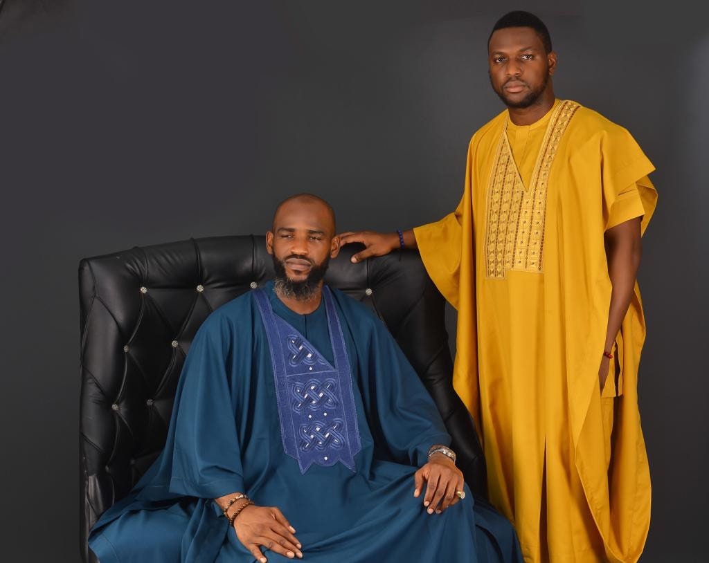 Image of Mens 3 Piece Traditional Aftican Embroidered Agbada, Trouser & Shirt Set