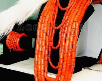 Edo/Igbo Style Coral Bead Set Jewellery in Benin Coral or Italian Coral