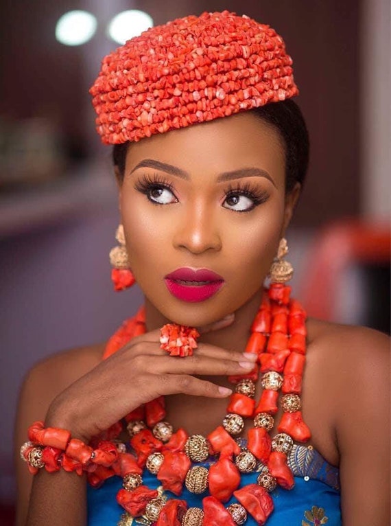 African Nigerian Igbo Edo Traditional Marriage Dress Up Attire Etsy
