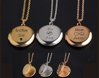 Personalized Engraved Stainless Steel Locket Necklace: Memorial Keepsake