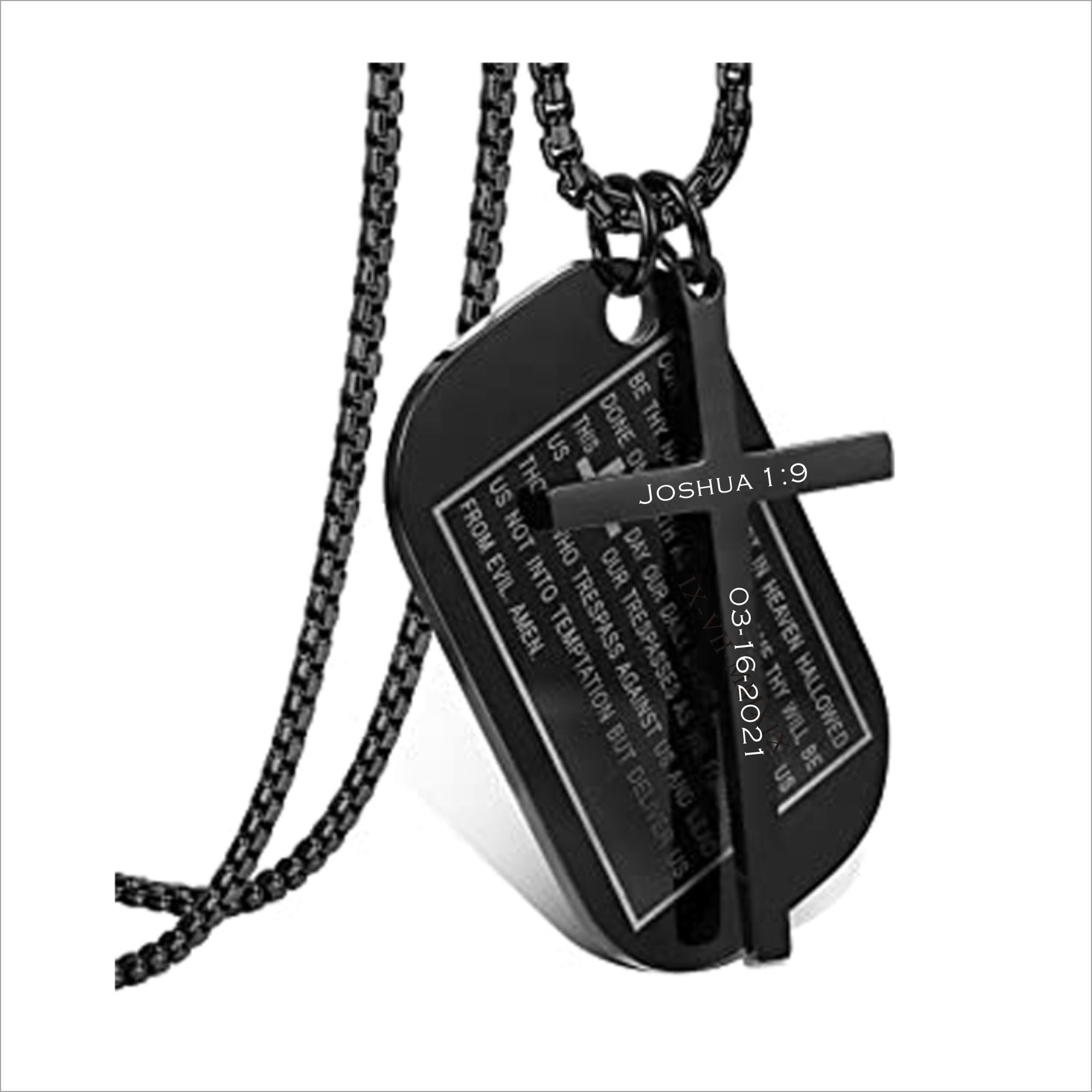 Mens Gold Color Lord's Prayer & Crucifix Jesus Piece Christ Dog Tag Pendant 24"inch Miami Cuban Chain Hip Hop Necklace – Buy The Best Products In The Online Store - Foto 12