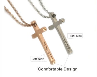Personalized Kids Cross Necklace: Engraved First Communion Gift