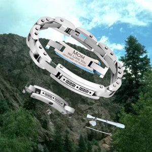 Christmas Gift -Personalized Cremation Jewelry Urn Bracelet for Ashes -Women Men Memorial Urn Bracelet With Cz Diamond  for Urn Bracelet