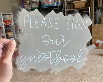 Acrylic Guestbook Sign, acrylic wedding signs, wedding decor, wedding signs, calligraphy wedding signs