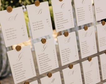 Tarjetas de planos de asientos impresas para bodas o eventos en papel texturizado, con barbas o recto.