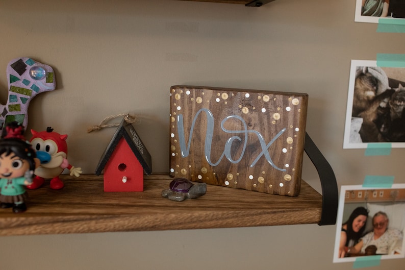 magical Nox small wood sign home decor spell fandom table sign birthday gift