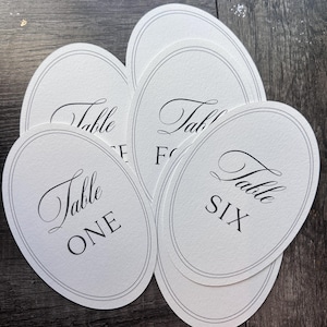 Printed oval elegant black and white numbers on thick paper 4x6 bild 1