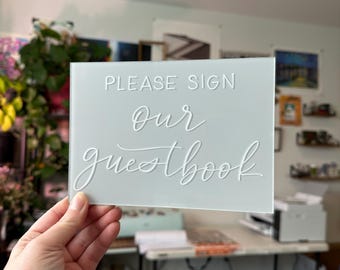 Acrylic Guestbook Sign, acrylic wedding signs, wedding decor, wedding signs, calligraphy wedding signs