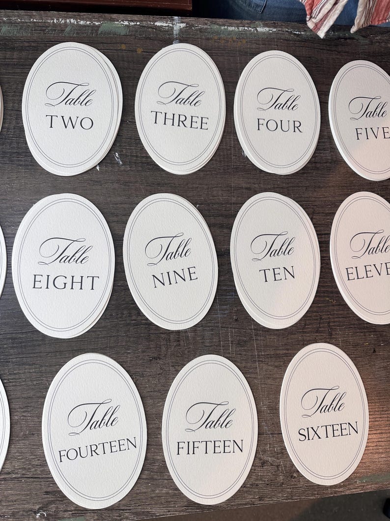 Printed oval elegant black and white numbers on thick paper 4x6 bild 5