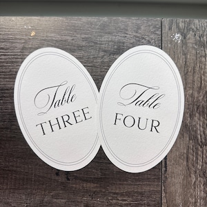 Printed oval elegant black and white numbers on thick paper 4x6 bild 3