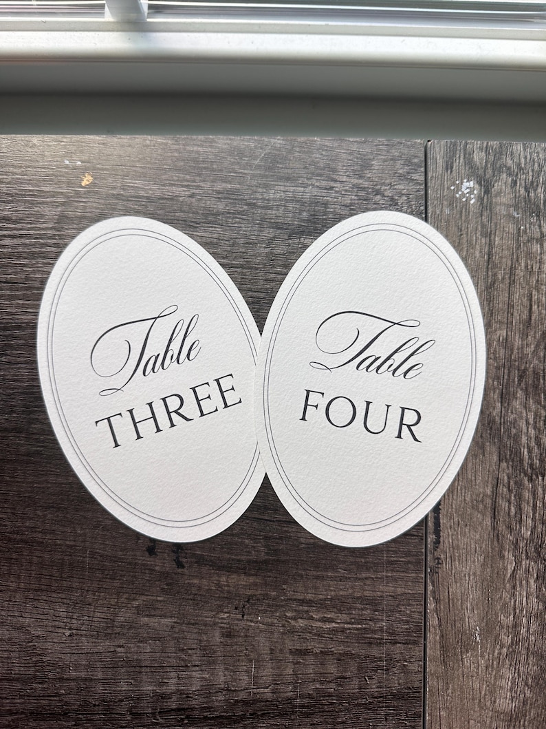 Printed oval elegant black and white numbers on thick paper 4x6 bild 3
