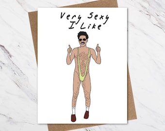 Borat Valentine Card, Very Sexy Valentine Card, Valentines Card