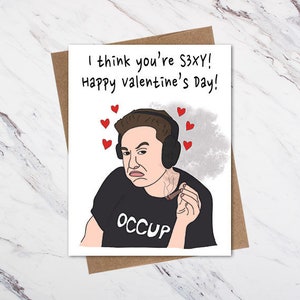 Elon Musk Valentine Card, Elon Musk Fathers Day Card, funny valentine card, Valentines Card