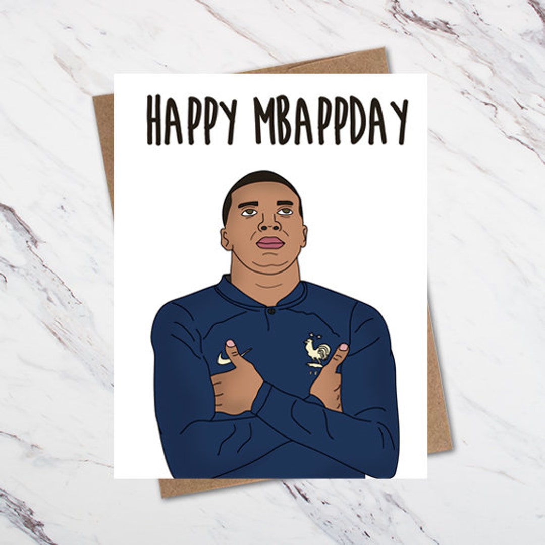 Kylian Mbappe Birthday Card - Etsy