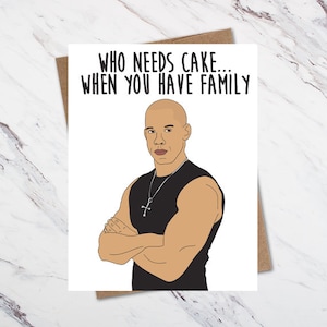 Carte Dominic Toretto, carte d'anniversaire Vin Diesel