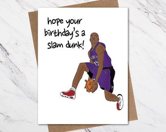 Vince Carter Birthday Card, Toronto Raptors Birthday Card, Basketball Birthday Card