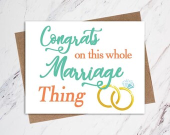 Funny Wedding Card, Wedding Congratulations Card