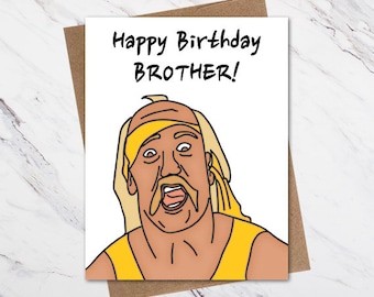 Hulk Hogan Birthday Card, Wrestling Birthday Card