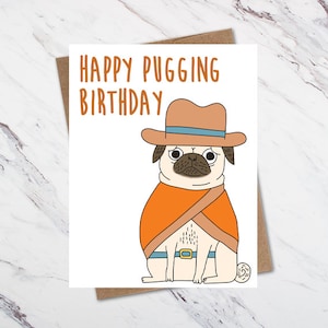 Carte d'anniversaire de carlin, carte d'anniversaire de chien, anniversaire drôle de chien