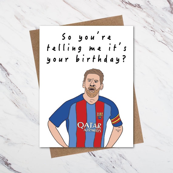 Messi World Cup Football Birthday Card