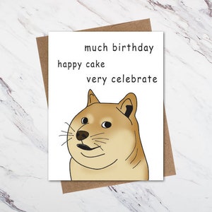 carte d’anniversaire doge, carte d’anniversaire drôle de chien, carte d’anniversaire de chien, anniversaire de doge
