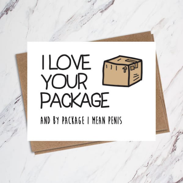 Funny Valentine Card for Him, Package Valentine Card, Dirty Valentine Card, Valentine For BF