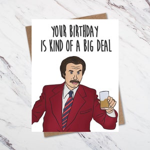 Carte d'anniversaire Ron Burgundy