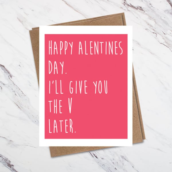 Funny Valentine Card, Happy Alentines, Valentines Card for him