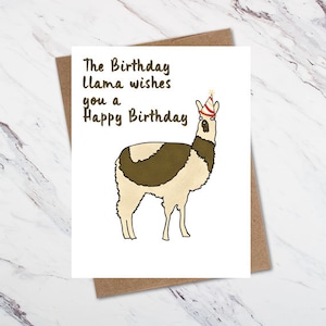 Llama Birthday Card, Animal Birthday Card