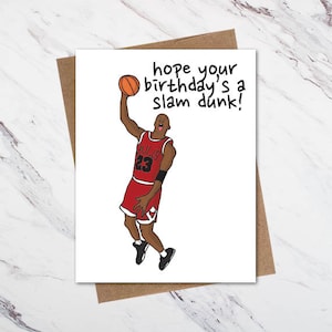 Michael Jordan verjaardagskaart, basketbal verjaardagskaart
