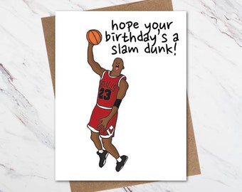 Michael Jordan Birthday Card, Basketball Birthday Card