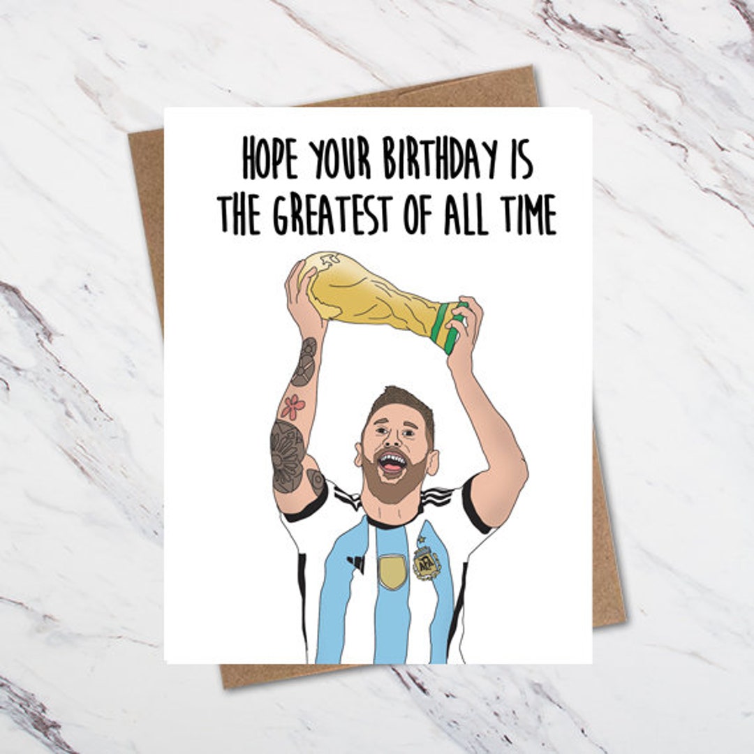 Lionel Messi Birthday Card, World Cup Messi - Etsy
