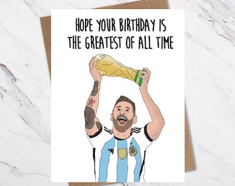 Lionel Messi Birthday Card, World Cup Messi