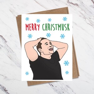 Joyeux Christmusk, elon Musk Christmas Card, drôle de carte de Noel
