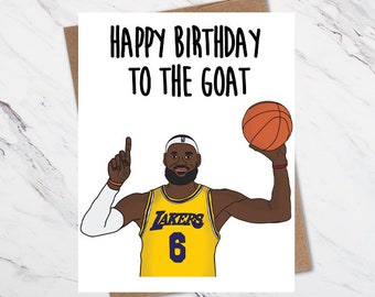 Lebron James Birthday Card, Basketball Birthday Card