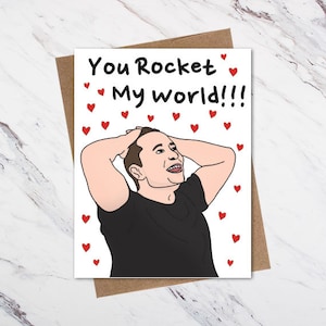 Elon Musk Love Card, Elon Musk Valentine Card, Biglietto di San Valentino divertente, Biglietto di San Valentino