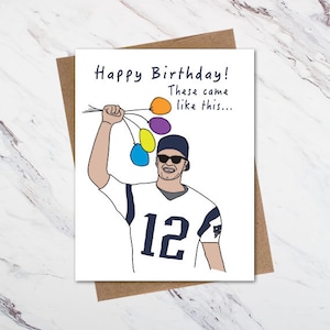 Carte d’anniversaire de Tom Brady, carte d’anniversaire de football drôle