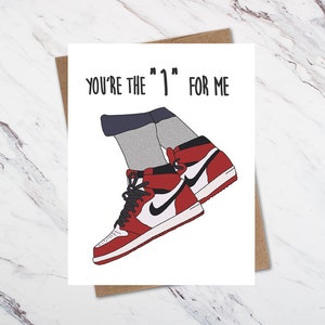 Carte d’amour Sneaker Head, Carte Jordan 1, Sneaker Valentine