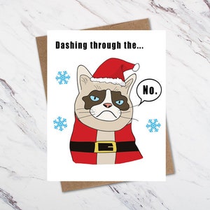 Grumpy Cat Christmas Card, Cat Christmas Card